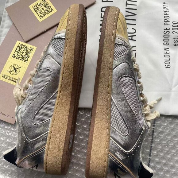 Ball Star LAB in silver leather with black suede star and heel tab - Picture 7 of 10